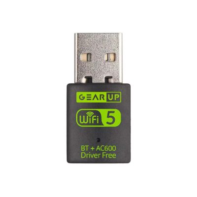 GearUp 600Mbps Dual Band WiFi + Bluetooth Adapter USB with WiFi Hotspot 2.4GHz + 5GHz