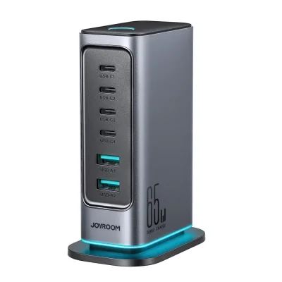 JOYROOM JR-TCM02 65W Gan Multi-port Power Station 4 USB-C and 2 USB-A